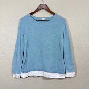 Talbots Sweater Small Popover Twofer Coastal Preppy Artsy Office 100% Cotton